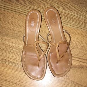 BP Tan Leather Sandal Heels